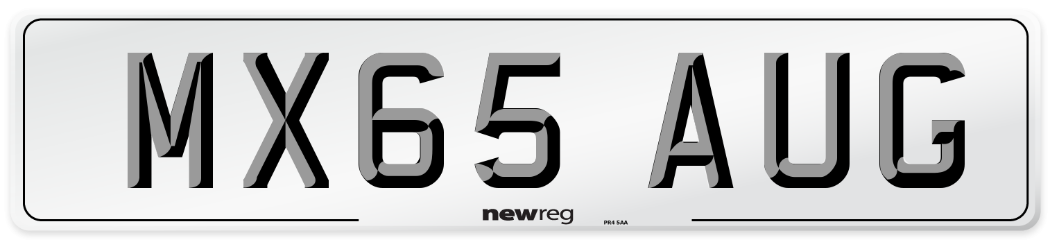 MX65 AUG Number Plate from New Reg
